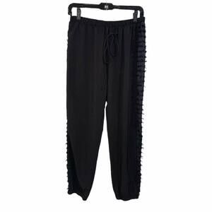 Lanston Sport‎ Black Fringe Joggers Size Small